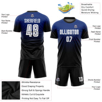 Custom Soccer Jersey - Royal White-Black Sublimation Fade Fashion Uniform