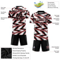 Custom Soccer Jersey - White Black-Red Sublimation Uniform