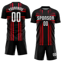 Custom Black White-Hot Pink Sublimation Soccer Uniform Jersey