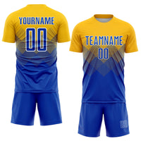 Custom Soccer Jersey - Gold Royal-White Sublimation Uniform