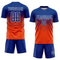 Custom Soccer Jersey - Orange Royal-White Sublimation Uniform