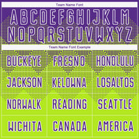 Custom Neon Green Purple-White Sublimation Soccer Uniform Jersey