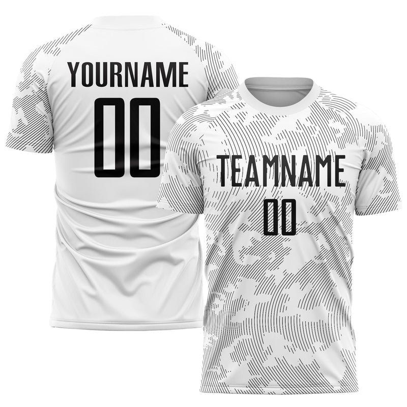 Custom Soccer Jersey - White Black Sublimation Uniform