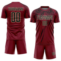 Custom Soccer Jersey - Crimson Black-Cream Sublimation Uniform