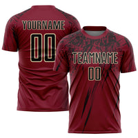 Custom Soccer Jersey - Crimson Black-Cream Sublimation Uniform