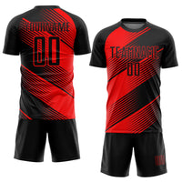 Custom Soccer Jersey - Red Black Sublimation Uniform