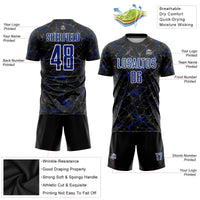 Custom Soccer Jersey - Black Royal-White Sublimation Uniform
