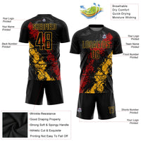 Custom Soccer Jersey - Black Gold-Red Sublimation Uniform