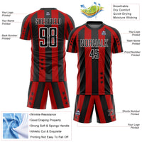 Custom Soccer Jersey - Red Black-White Stars And Stripes Sublimation Uniform