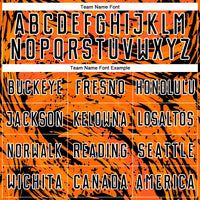 Custom Bay Orange Black-White Abstract Fluid Sublimation Soccer Uniform Jersey