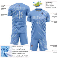 Custom Soccer Jersey - Light Blue White Lines Sublimation Uniform