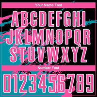 Custom Black Pink-Teal Abstract Fragment Art Splash Sublimation Soccer Uniform Jersey