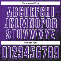 Custom Purple Black-White Abstract Fragment Art Sublimation Soccer Uniform Jersey