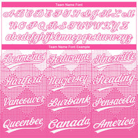 Custom Pink White 3D Pattern Gradient Square Shapes Two-Button Unisex Softball Jersey