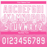 Custom Pink White 3D Pattern Gradient Square Shapes Two-Button Unisex Softball Jersey