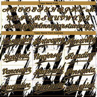 Custom White Black-Old Gold 3D Pattern Two-Button Unisex Softball Jersey