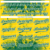 Custom Gold Green-White 3D Pattern Two-Button Unisex Softball Jersey