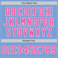 Custom Light Blue Pink-White Two-Button Unisex Softball Jersey