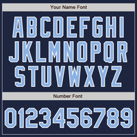 Custom Navy Light Blue-White Two-Button Unisex Softball Jersey