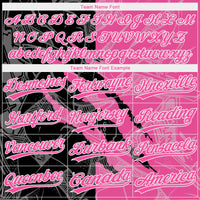 Custom Graffiti Pattern Pink-Black 3D Two-Button Unisex Softball Jersey