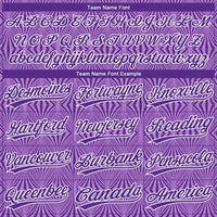 Custom Purple Purple-White 3D Pattern Two-Button Unisex Softball Jersey