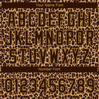 Custom Brown Brown-Old Gold 3D Pattern Leopard Two-Button Unisex Softball Jersey