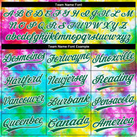 Custom Tie Dye Kelly Green-White 3D Rainbow Two-Button Unisex Softball Jersey