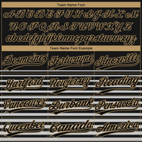 Custom Black Black-Old Gold 3D Pattern Two-Button Unisex Softball Jersey