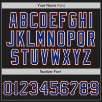 Custom Black Royal-Orange Two-Button Unisex Softball Jersey