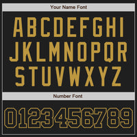 Custom Black Black-Old Gold Two-Button Unisex Softball Jersey
