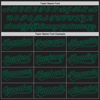 Custom Black Black-Kelly Green Two-Button Unisex Softball Jersey