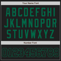 Custom Black Black-Kelly Green Two-Button Unisex Softball Jersey