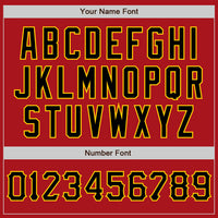 Custom Red Black-Yellow Two-Button Unisex Softball Jersey