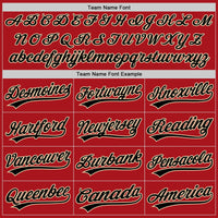 Custom Red Black-City Cream Two-Button Unisex Softball Jersey