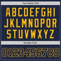 Custom Navy Navy-Gold Two-Button Unisex Softball Jersey