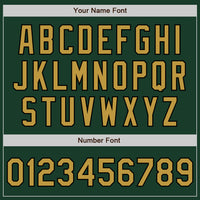 Custom Green Old Gold-Black Two-Button Unisex Softball Jersey