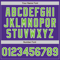 Custom Purple Neon Green-White Two-Button Unisex Softball Jersey