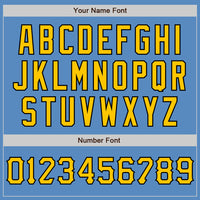 Custom Powder Blue Yellow-Black Two-Button Unisex Softball Jersey