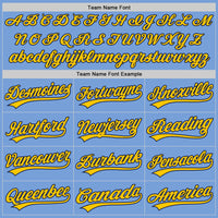 Custom Light Blue Yellow-Navy Two-Button Unisex Softball Jersey