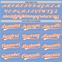Custom Light Blue White-Orange Two-Button Unisex Softball Jersey