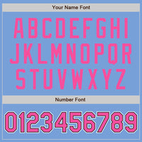 Custom Light Blue Pink-Black Two-Button Unisex Softball Jersey