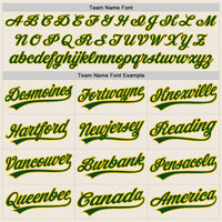 Custom Cream Green-Yellow Two-Button Unisex Softball Jersey
