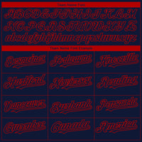 Custom Navy Red-White 3D American Flag Fashion Two-Button Unisex Softball Jersey