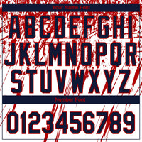Custom White Navy-Red 3D American Flag Scratch Brush Stroke Star Raglan Sleeves Two-Button Unisex Softball Jersey