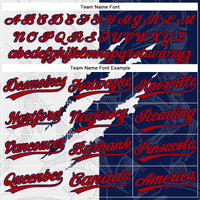 Custom Graffiti Pattern Red-Navy 3D Two-Button Unisex Softball Jersey