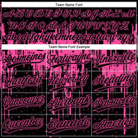 Custom Black Pink 3D Pattern Dripping Splatter Art Two-Button Unisex Softball Jersey
