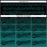 Custom Black Teal 3D Pattern Gradient Square Shapes Two-Button Unisex Softball Jersey