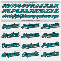 Custom White Black Pinstripe Teal Two-Button Unisex Softball Jersey