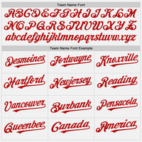 Custom White Red Pinstripe Red Two-Button Unisex Softball Jersey