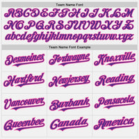 Custom White Pink Pinstripe Purple Two-Button Unisex Softball Jersey